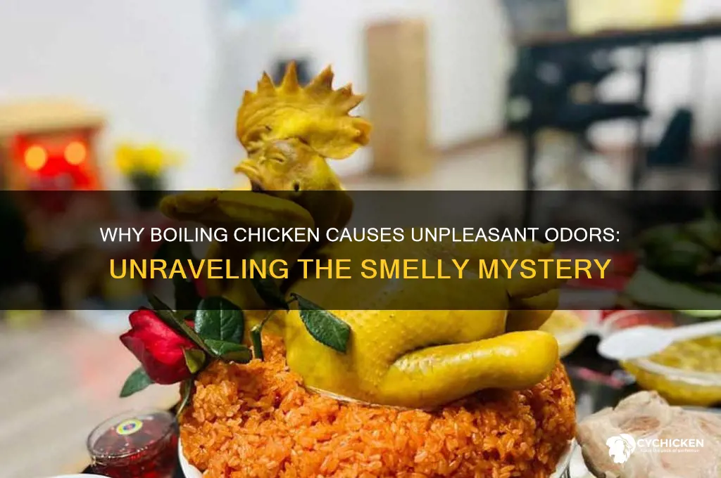 why does chicken stink when its being boiled