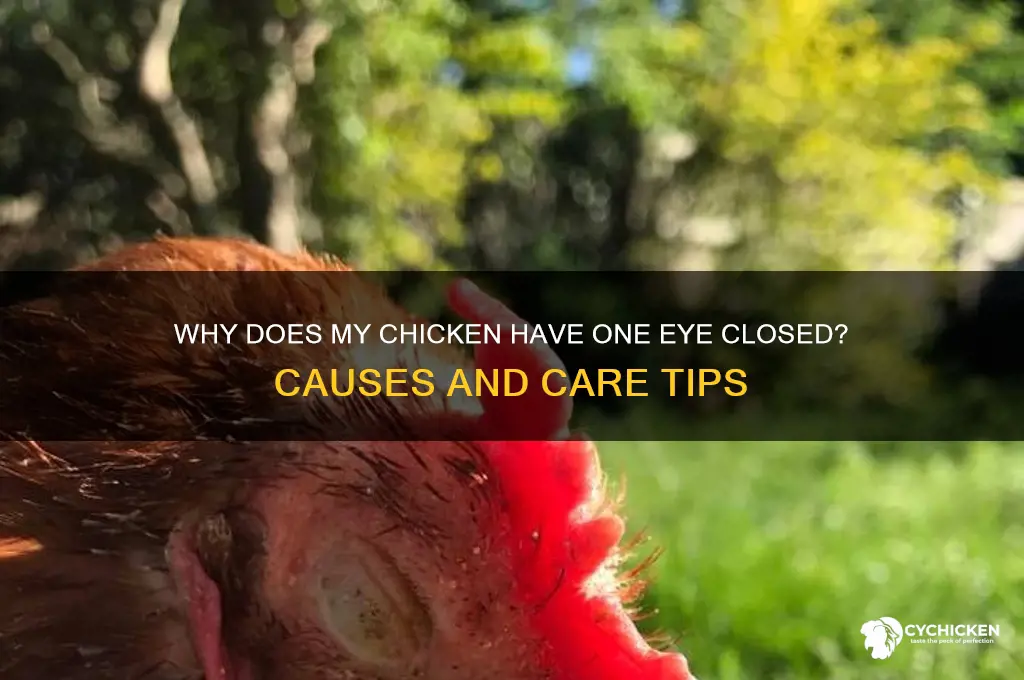 why does my chicken have one eye closed