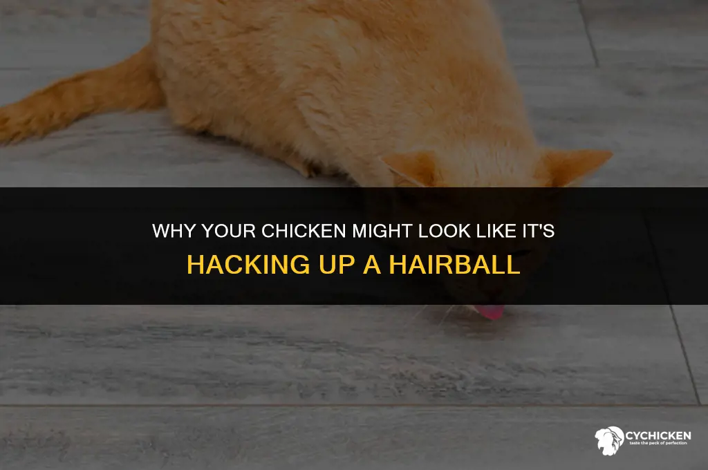 why does my chicken look like its hacking up hairball