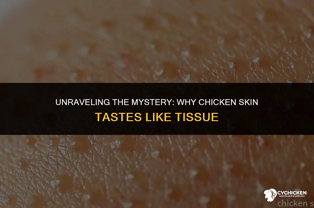 why does skin of chicken taske like tissue