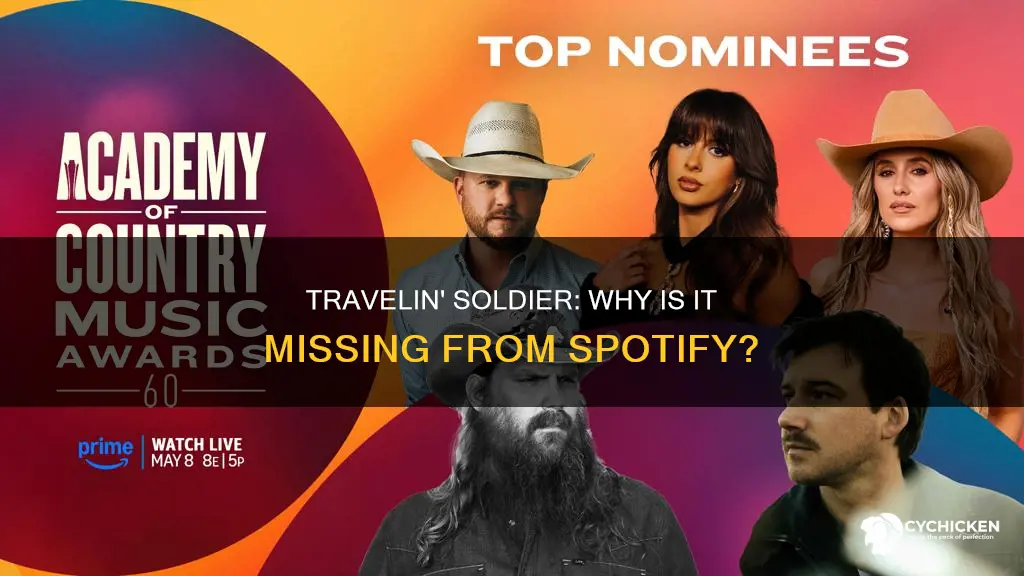 why is dixie chicks travelin soldier not on spotify
