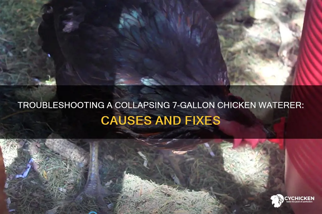 why is my 7 gallon chicken waterer collapsing