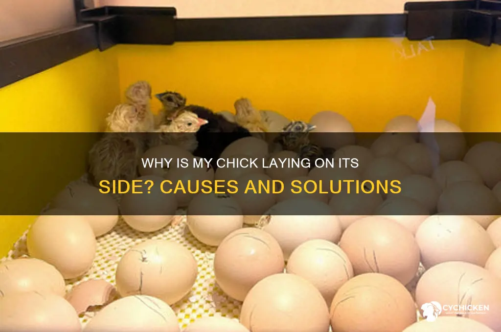 why is my chick laying on its side