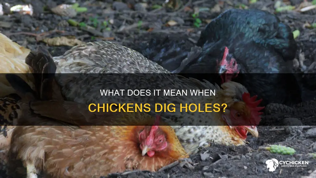 why is my chicken digginga hole and laying in it