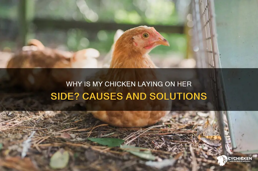 why is my chicken laying on her side