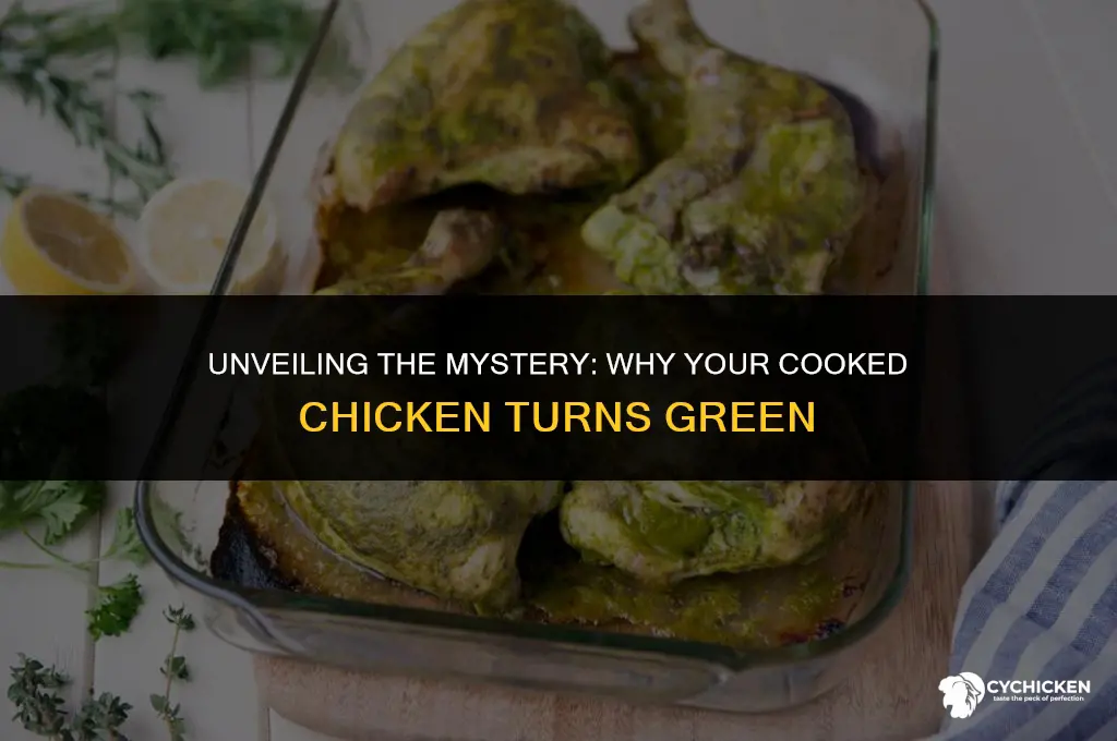 why is my cooked whole chicken meat green