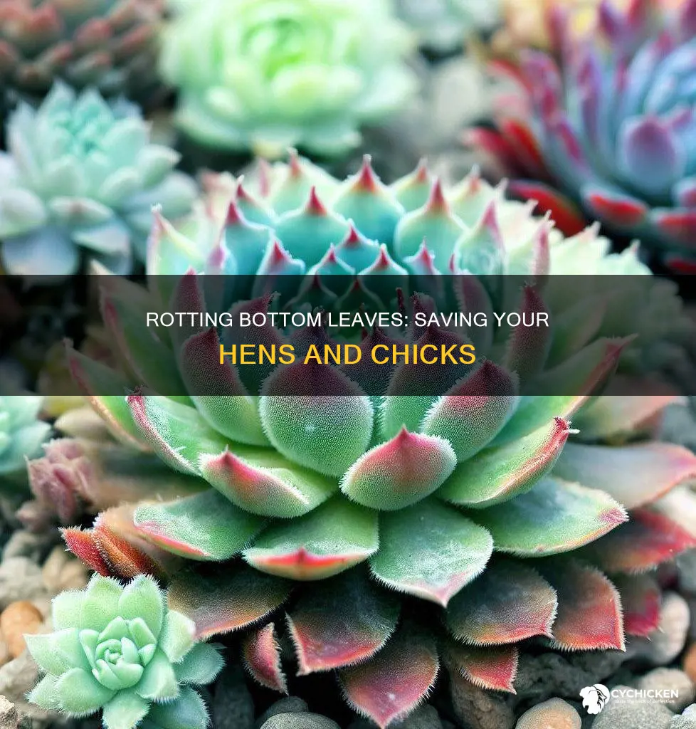 why is my hens and chicks bottom leaves rotting