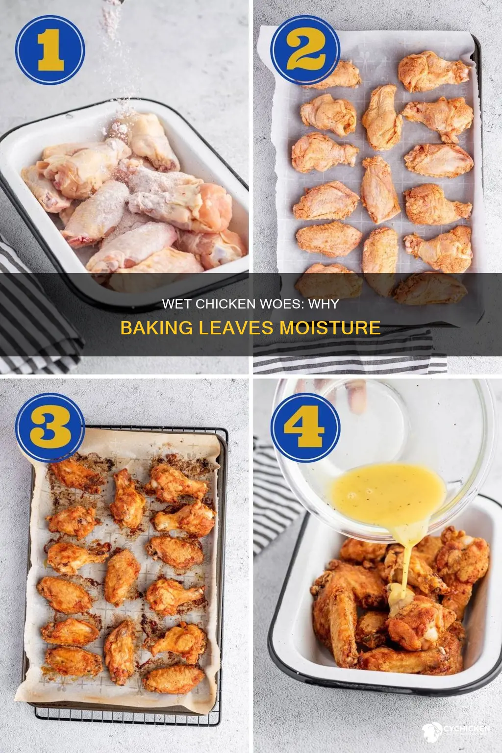 why is the bottom of my chicken wet bakeing