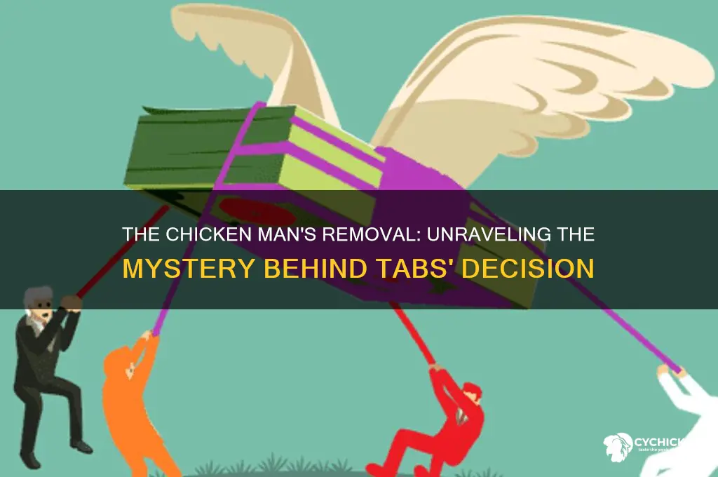 why was the chicken man removed from tabs
