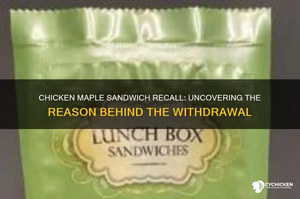 why was the chicken maple sandwich recalled