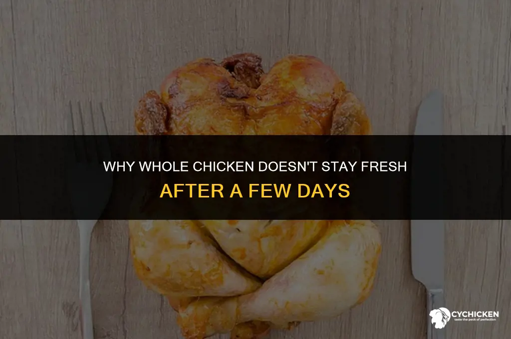 why whole chicken does not test after few days