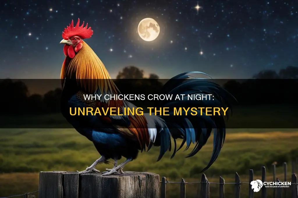 why would a chicken be crowing at night