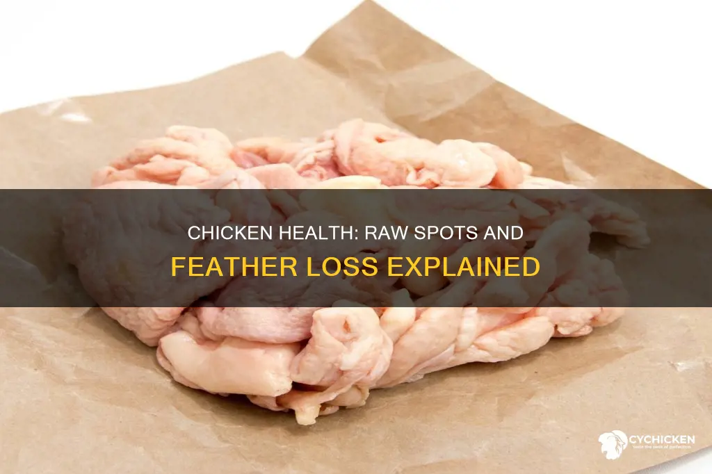 why would a chicken have raw spot and feather loss