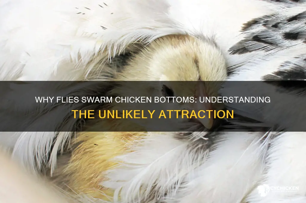 why would flies be around a chicken bottom