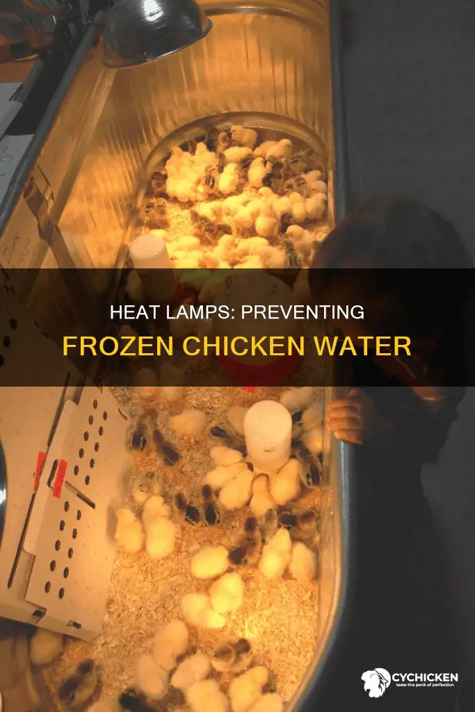 will a heat lamp keep chicken water from freezing