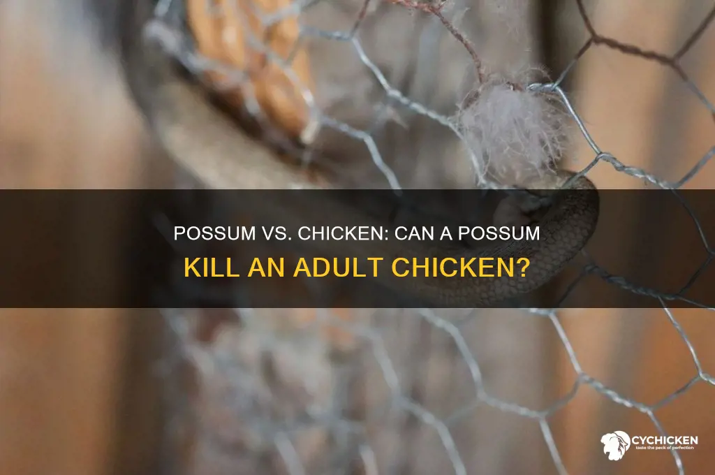 will a possum kill a full grown chicken