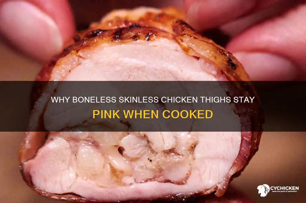will boneless skinless chicken thights still look pink