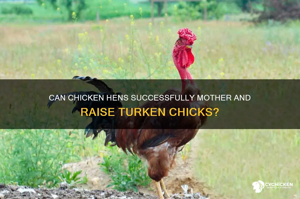 will chicken hens take care of turken chicks