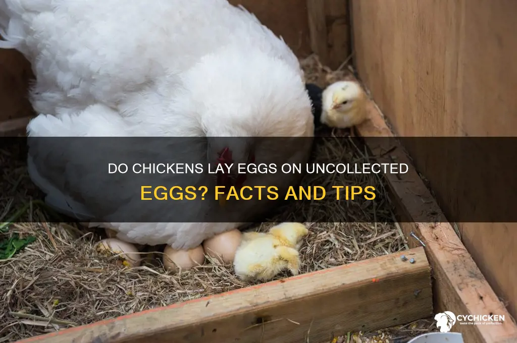 will chicken lay eegs on top of uncollected