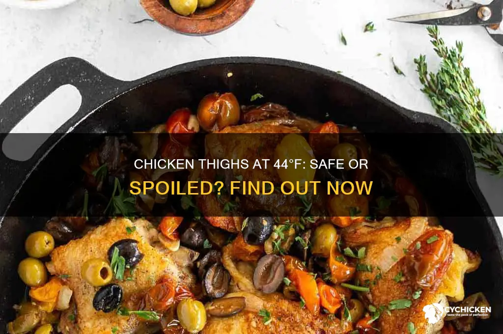 will chicken thighs spoil at 44 degrees