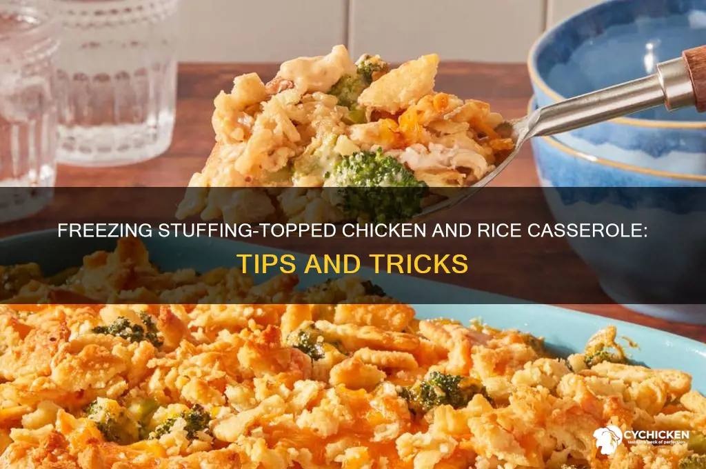 will stuffing topped chicken and rice cassarole freeze