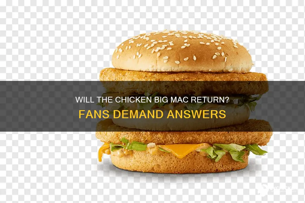 will the chicken big mac come back