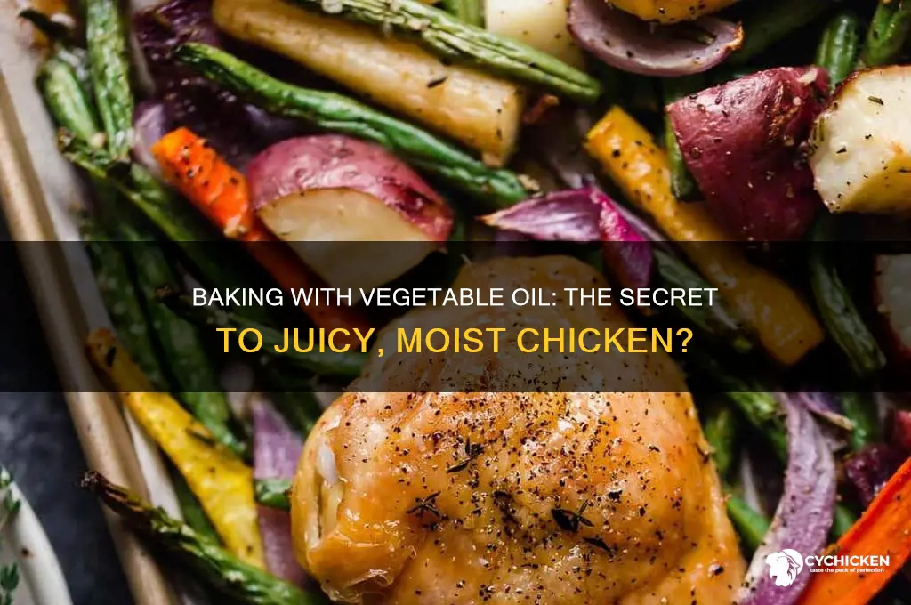 will vegetable oil keep chicken moist when baking